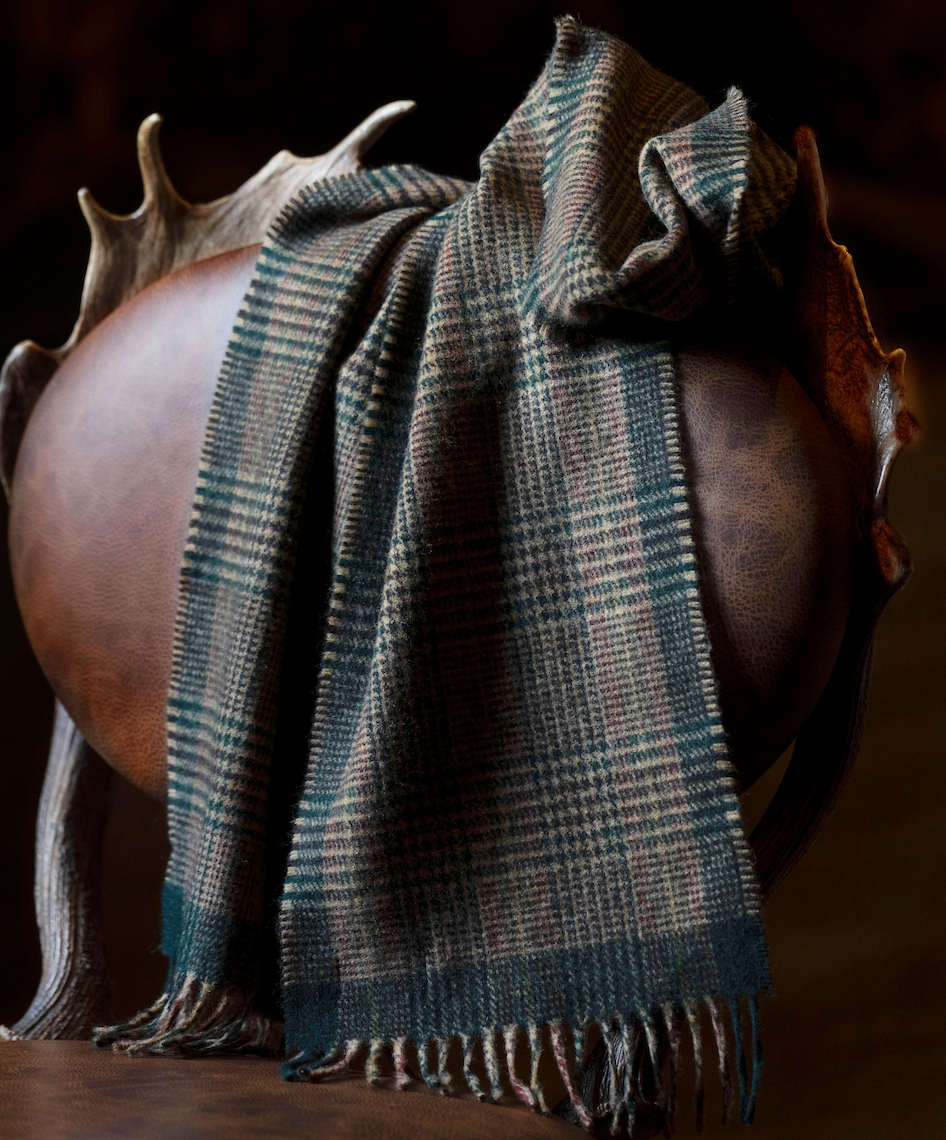 Tweed Merino scarf Green