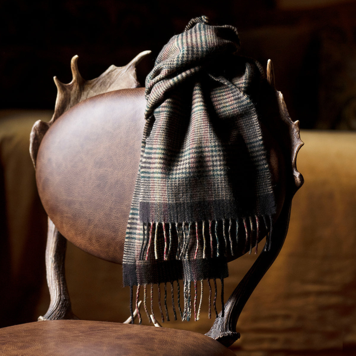 Tweed Merino scarf Conker