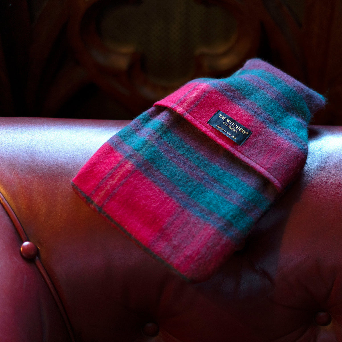 Hot Water Bottle Cashmere Red Tartan