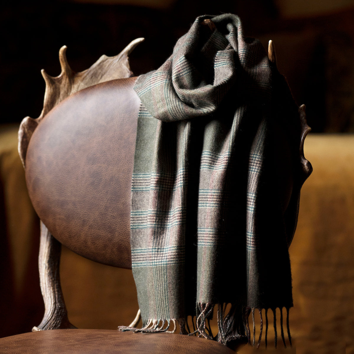Cashmere Tweed scarf Loden