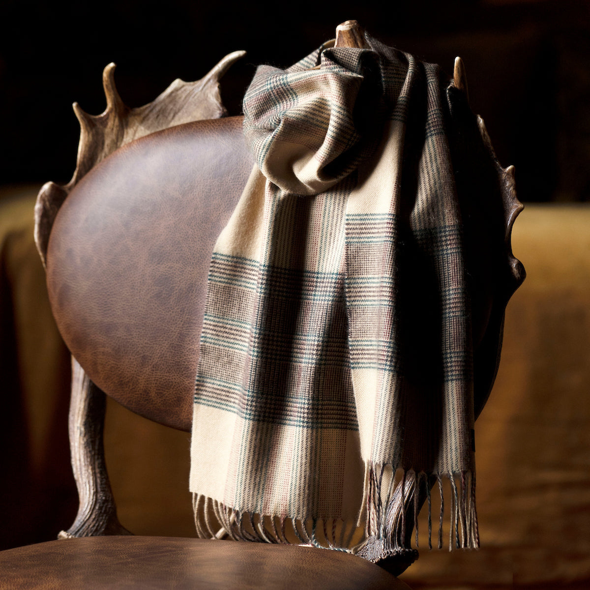 Cashmere slim scarf Tweed/Strawbell 25x180cm
