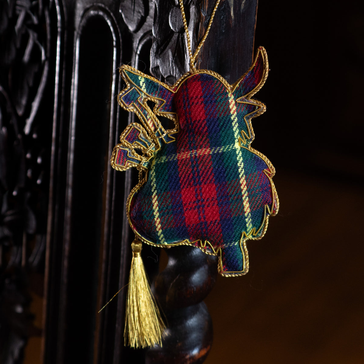Bagpiping Highland Cow decoration
