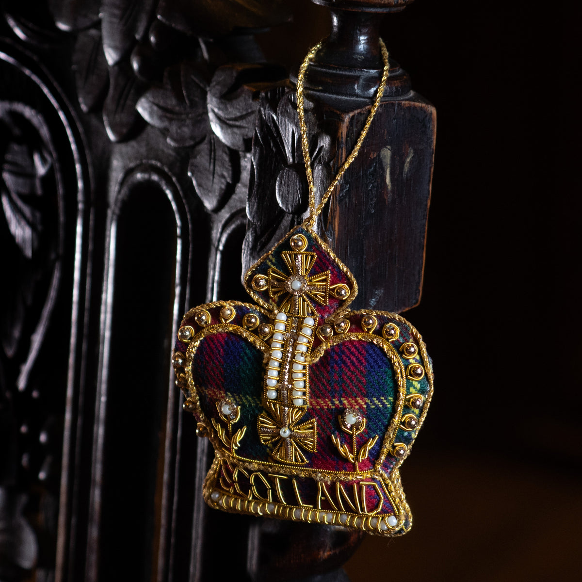 Tartan Scotland Crown Decoration