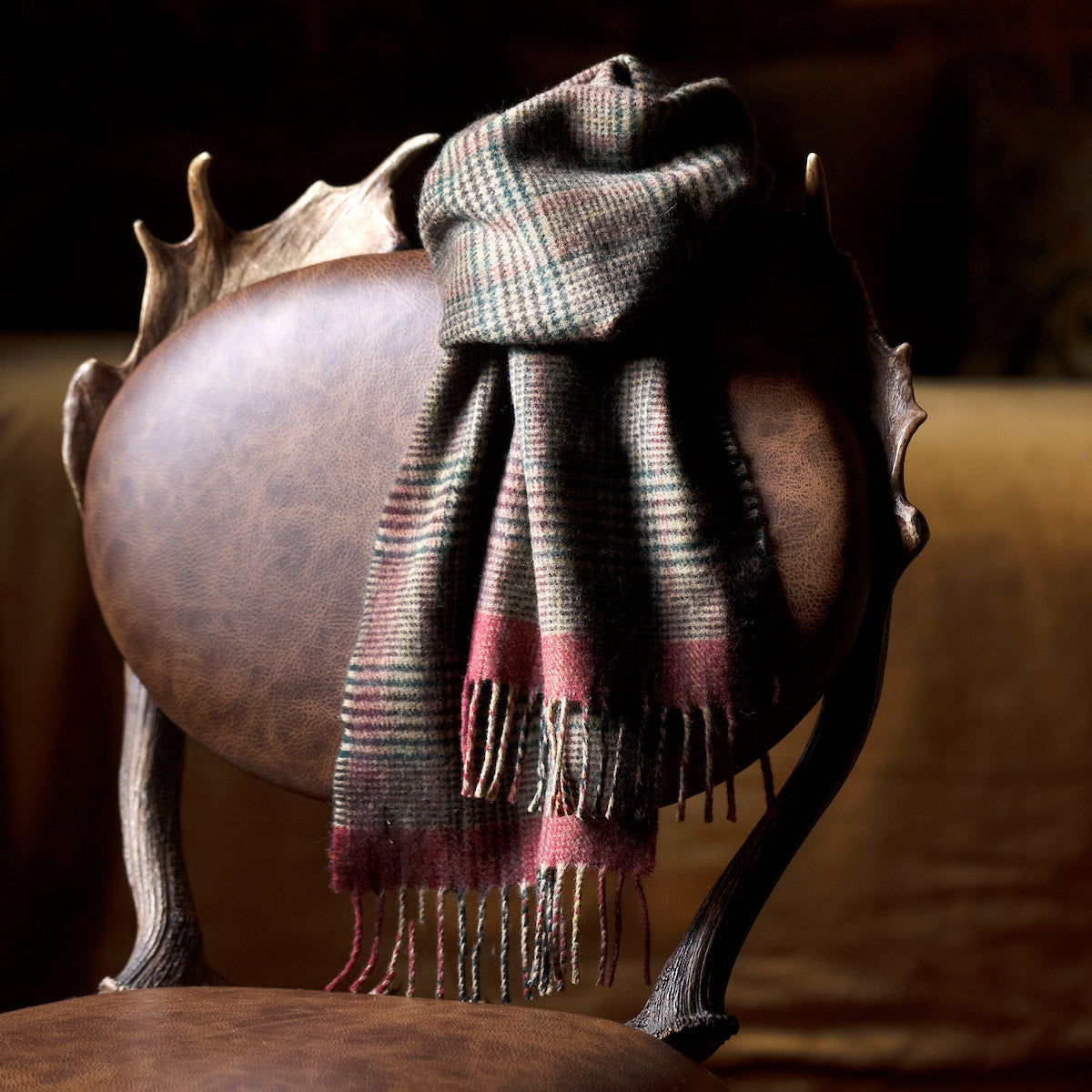 Tweed Merino scarf  Redwood