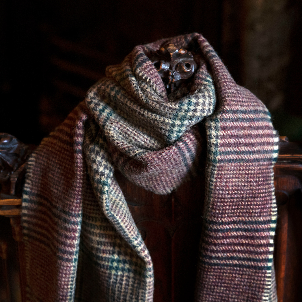 Tweed Merino lambswool wide scarf